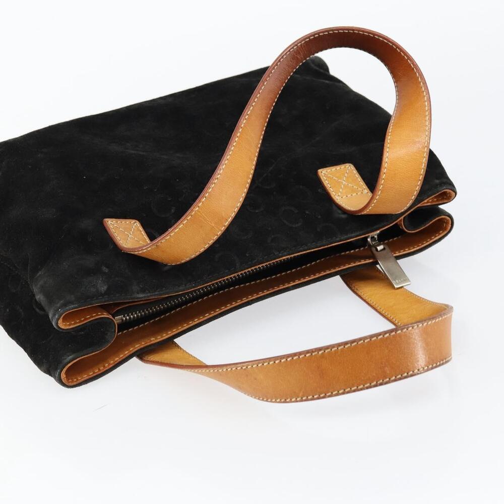 CELINE C Sulky Hand Bag Suede Black Silver Auth 147956 - Picture 6 of 16